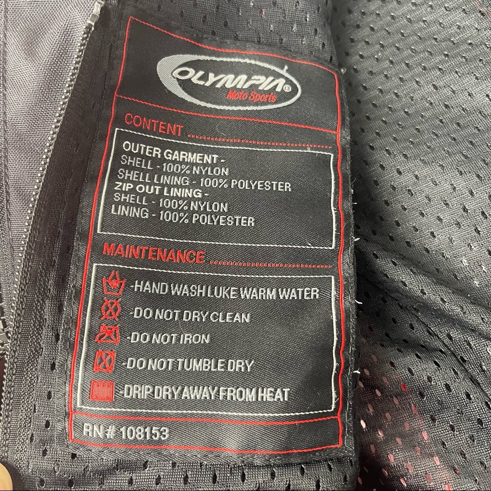 Olympia Moto Sports Motorcycle Protective Padded Jacket M Medium Orange. - Picture 10 of 13